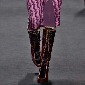 ANNA SUI X FRYE Parker Tall Nordic Goat Hair Boots Size 7